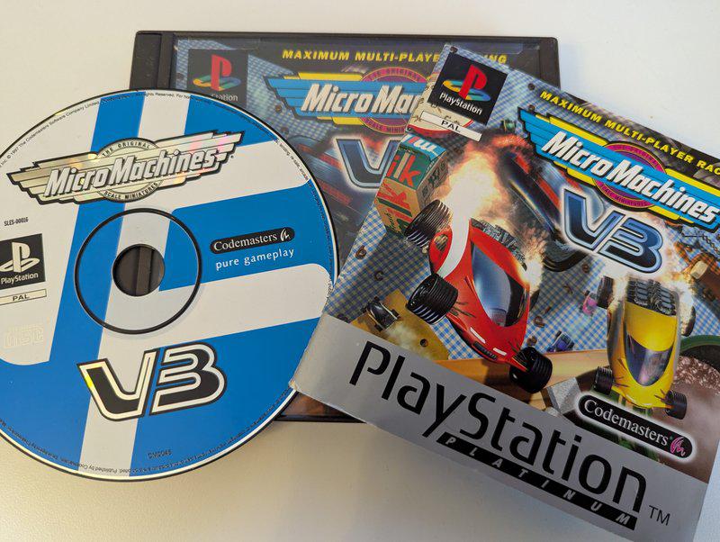Example of mixed Platinum manual and black label components in a copy of Micro Machines V3.
