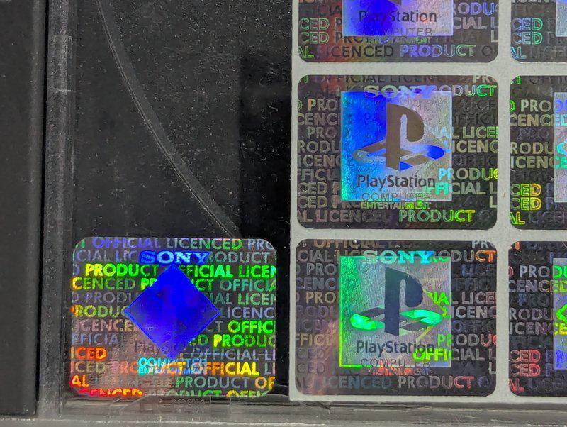 A comparison picture between the real one on the left and reproduction on the right. Revealing the SCE logo on the legitimate one