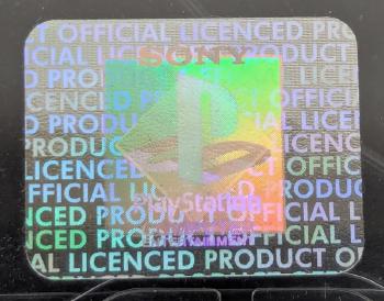 The second hologram design on a PS1 case, showing the SCE logo
