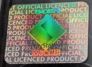 The second hologram design on a PS1 case, showing the PlayStation logo at a different angle