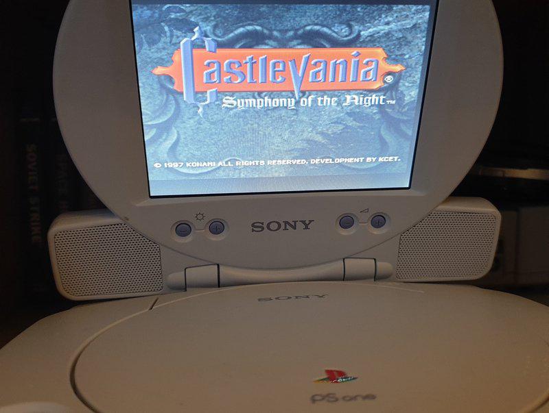 Castlevania Symphony of the Night playing on a PSOne with the LCD Screen.
