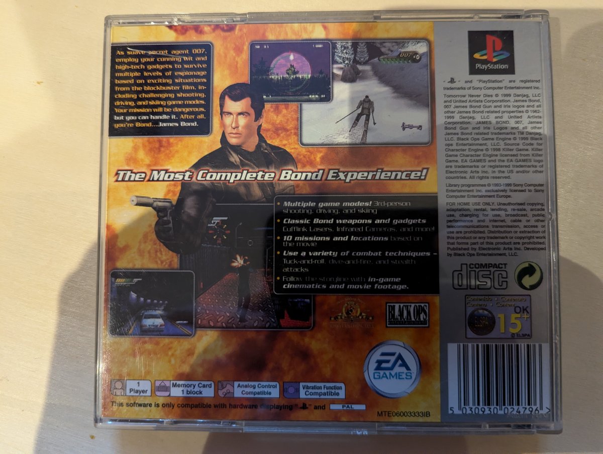007: Tomorrow Never Dies - Back Cover