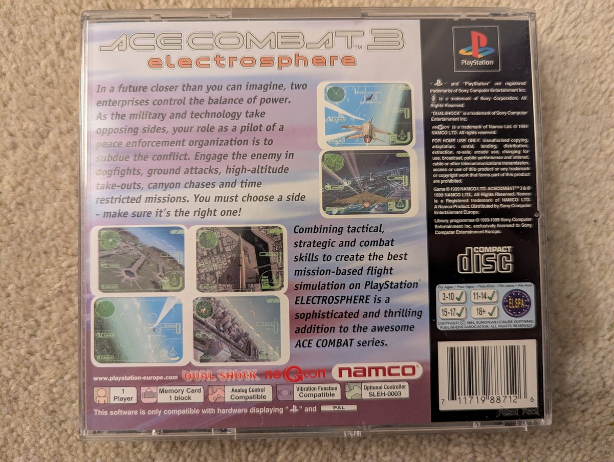 Ace Combat 3 - Back Cover