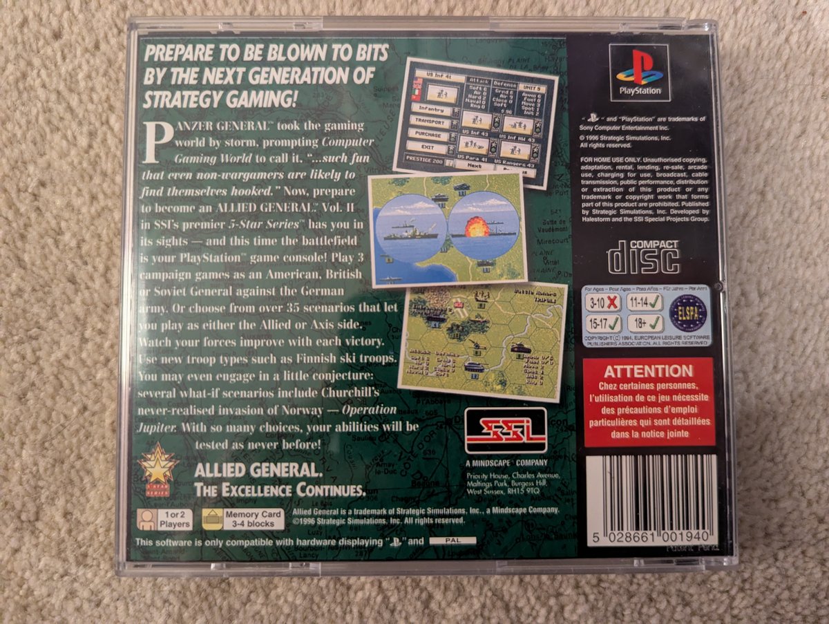 Allied General - Back Cover