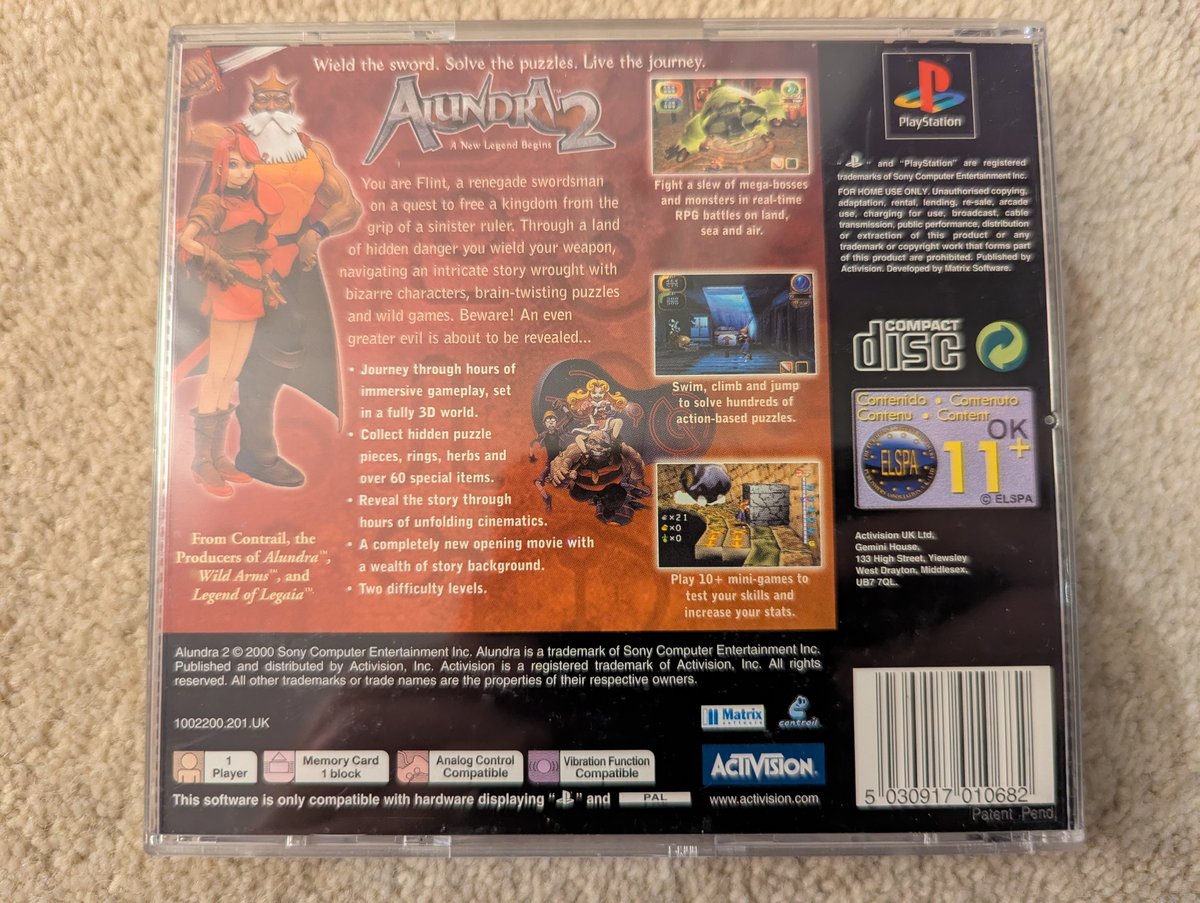 Alundra 2 - Back Cover