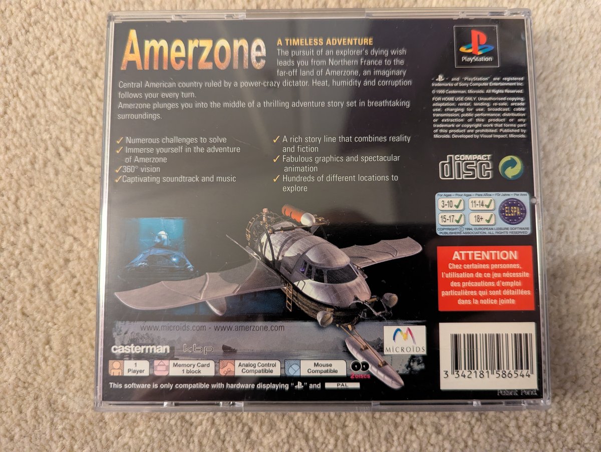 Amerzone: The Explorer's Legacy - Back Cover