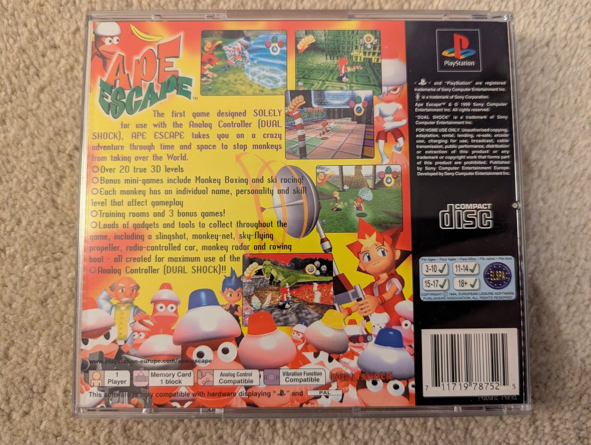 Ape Escape - Back Cover