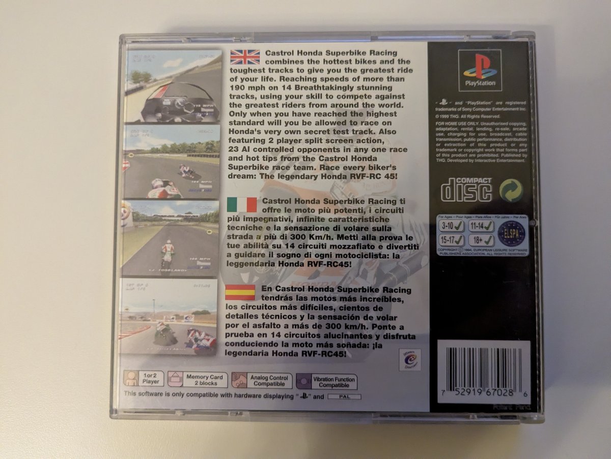 Castrol Honda Superbike Racing - Back Cover