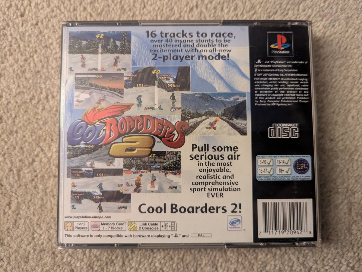 Cool Boarders 2 - Back Cover