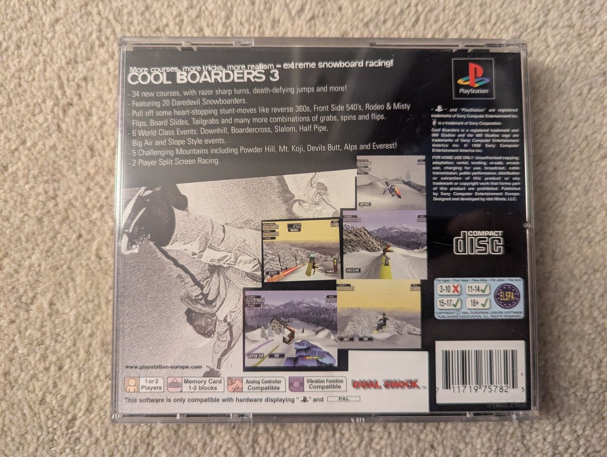 Cool Boarders 3 - Back Cover