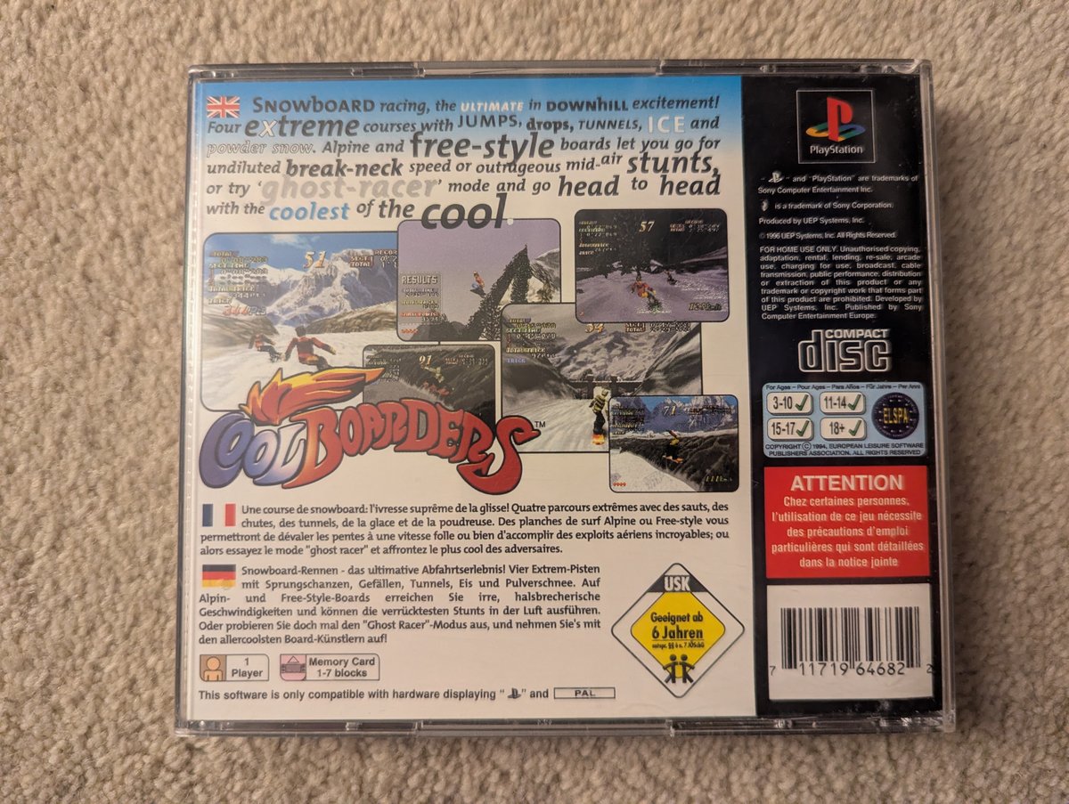 Cool Boarders - Back Cover