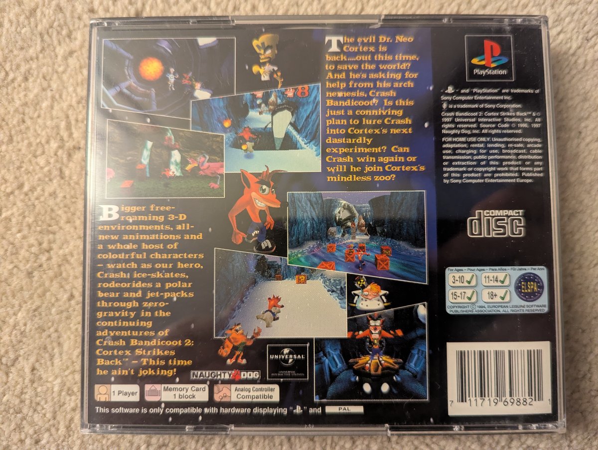 Crash Bandicoot 2 - Back Cover