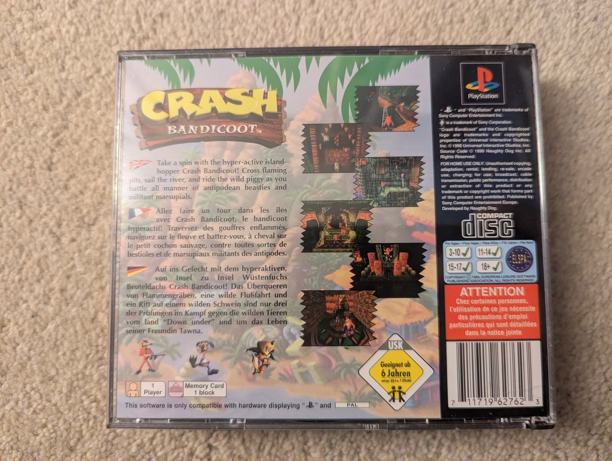 Crash Bandicoot - Back Cover