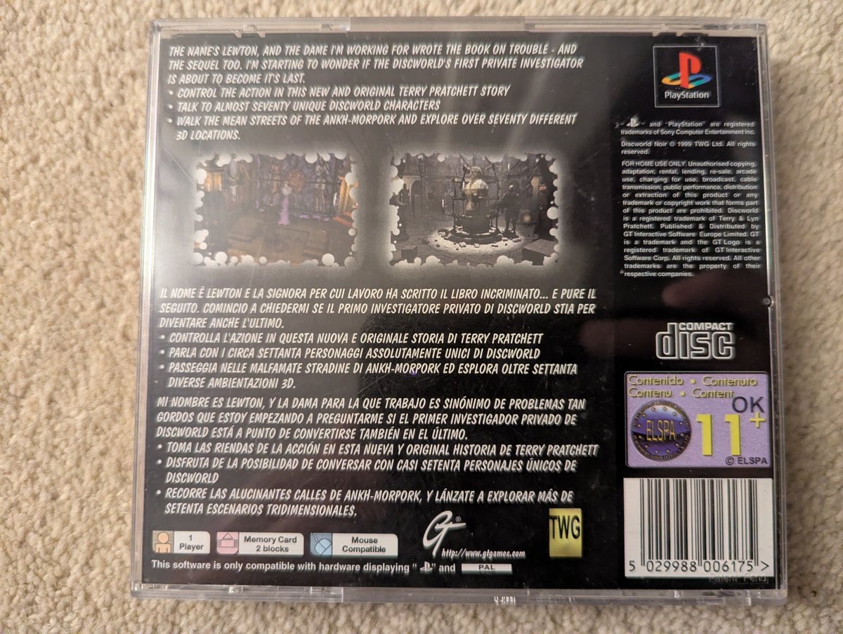 Discworld Noir - Back Cover