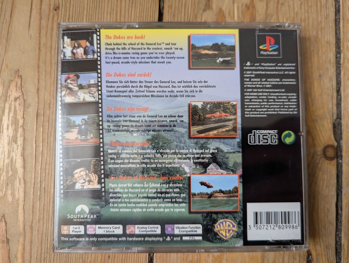 The Dukes of Hazzard: Racing for Home - Back Cover - PlayStation 1 PAL