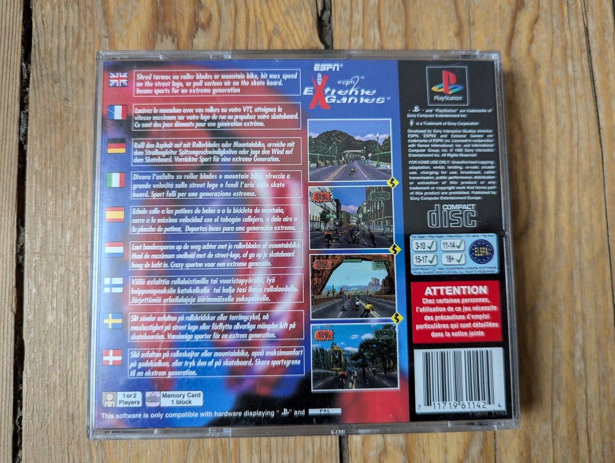 ESPN Extreme Games - Back Cover