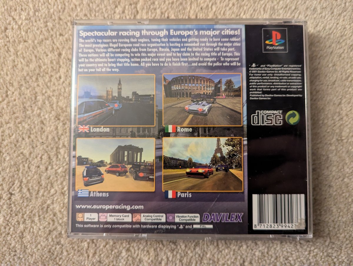 Europe Racer - Back Cover