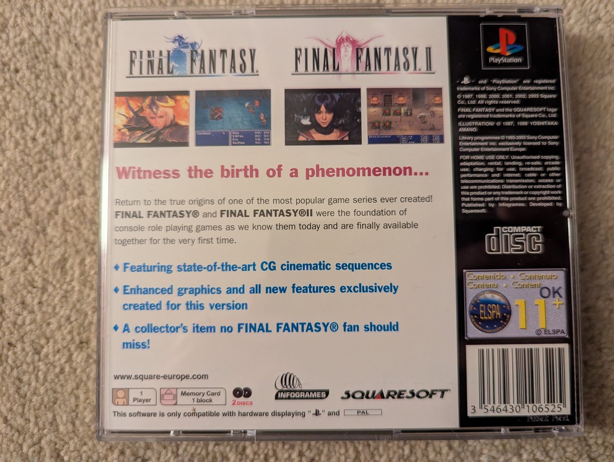 Final Fantasy Origins - Back Cover