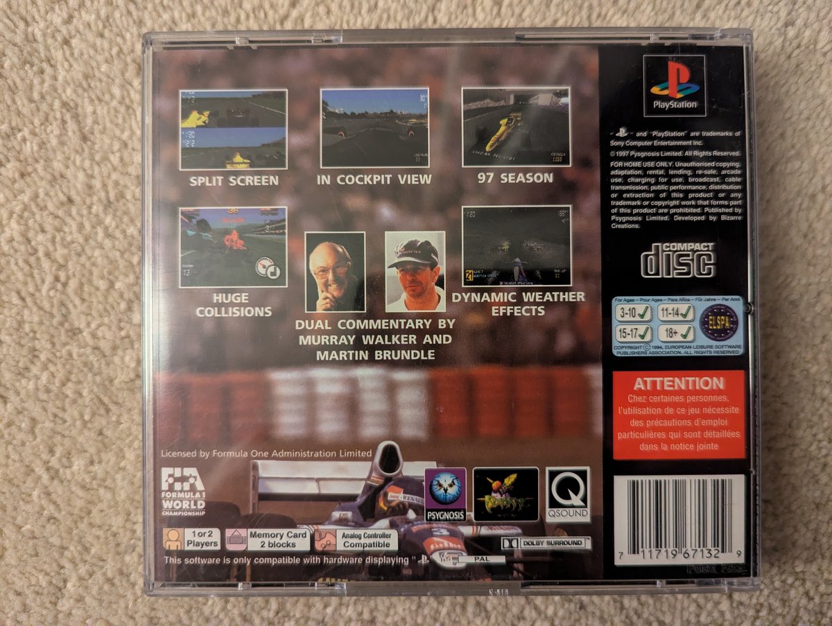 Formula 1 97 - Back Cover