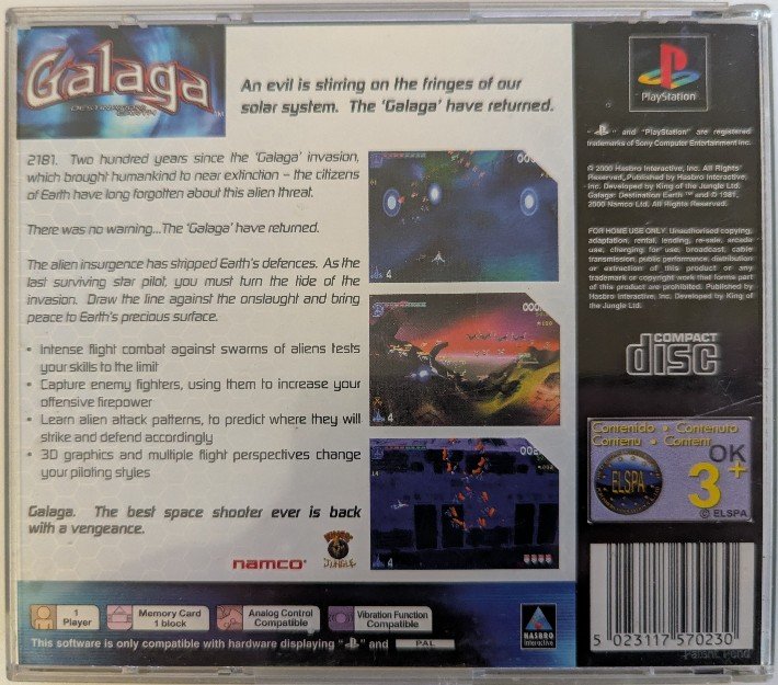 Galaga - Back Cover - PlayStation 1 PAL