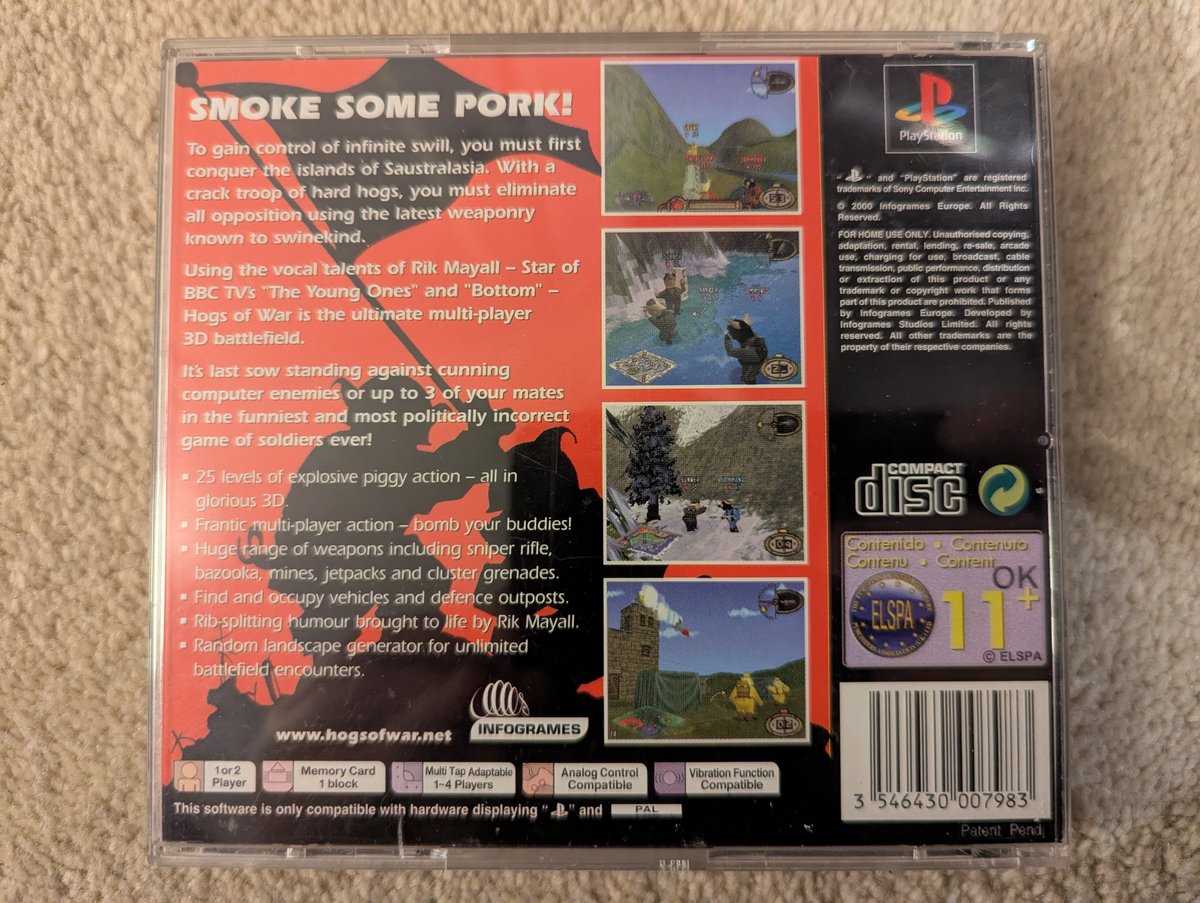 Hogs of War - Back Cover