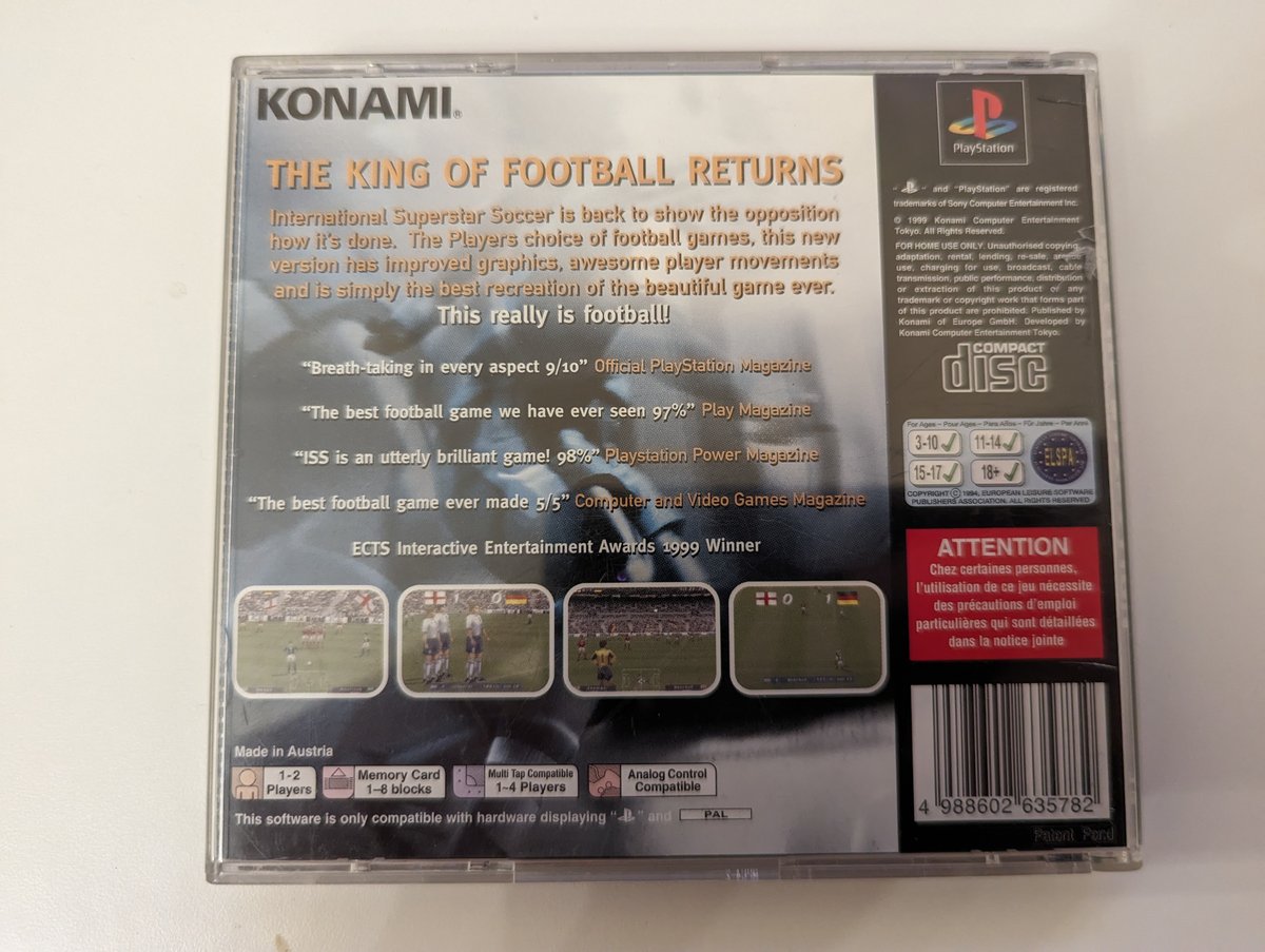 ISS Pro Evolution - Back Cover