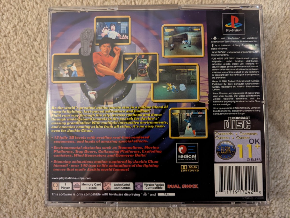 Jackie Chan Stuntmaster - Back Cover