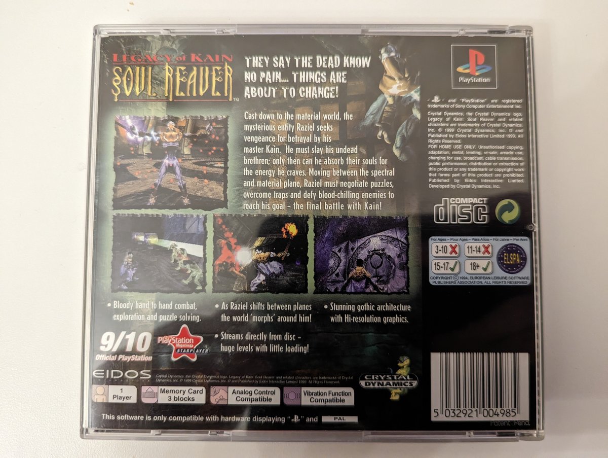 Legacy of Kain: Soul Reaver - Back Cover
