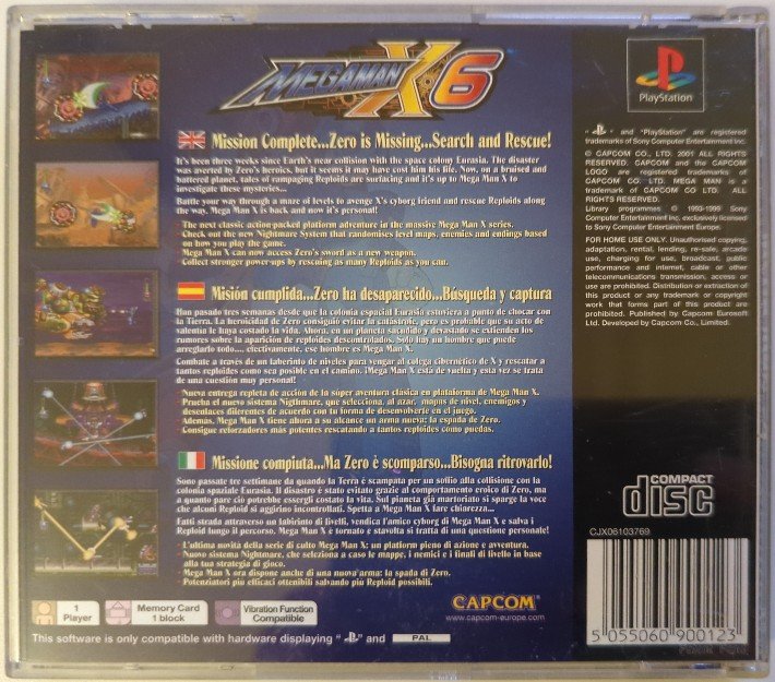 Mega Man X6 - Back Cover - PlayStation 1 PAL