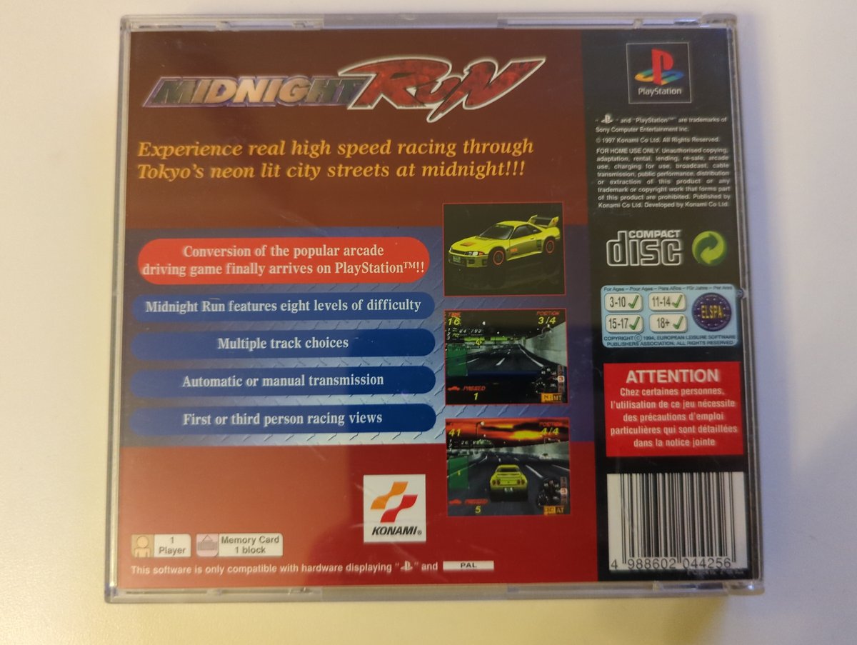Midnight Run - Back Cover - PlayStation 1 PAL