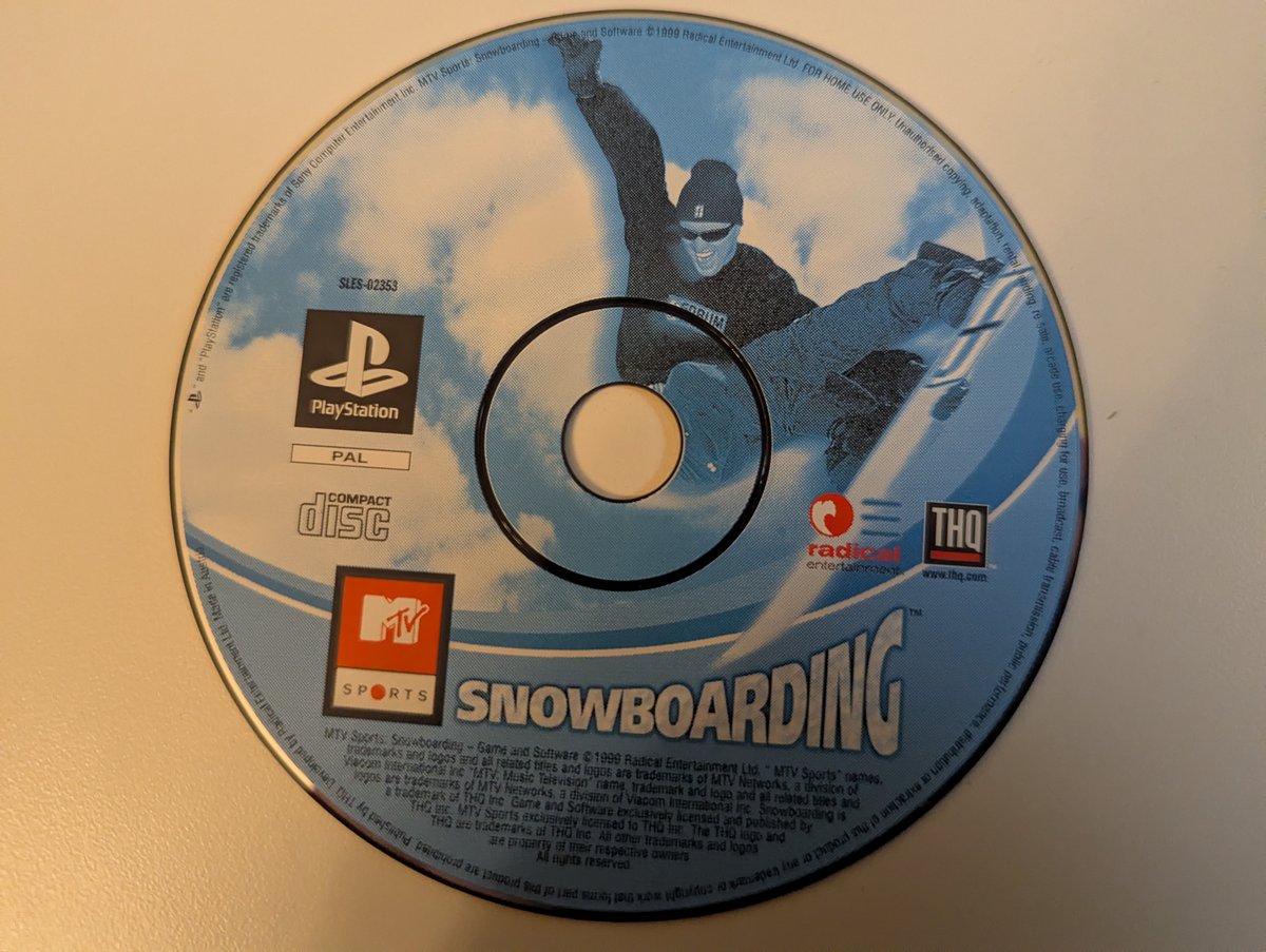 MTV Sports: Snowboarding - Disc 1 - PAL PlayStation 1