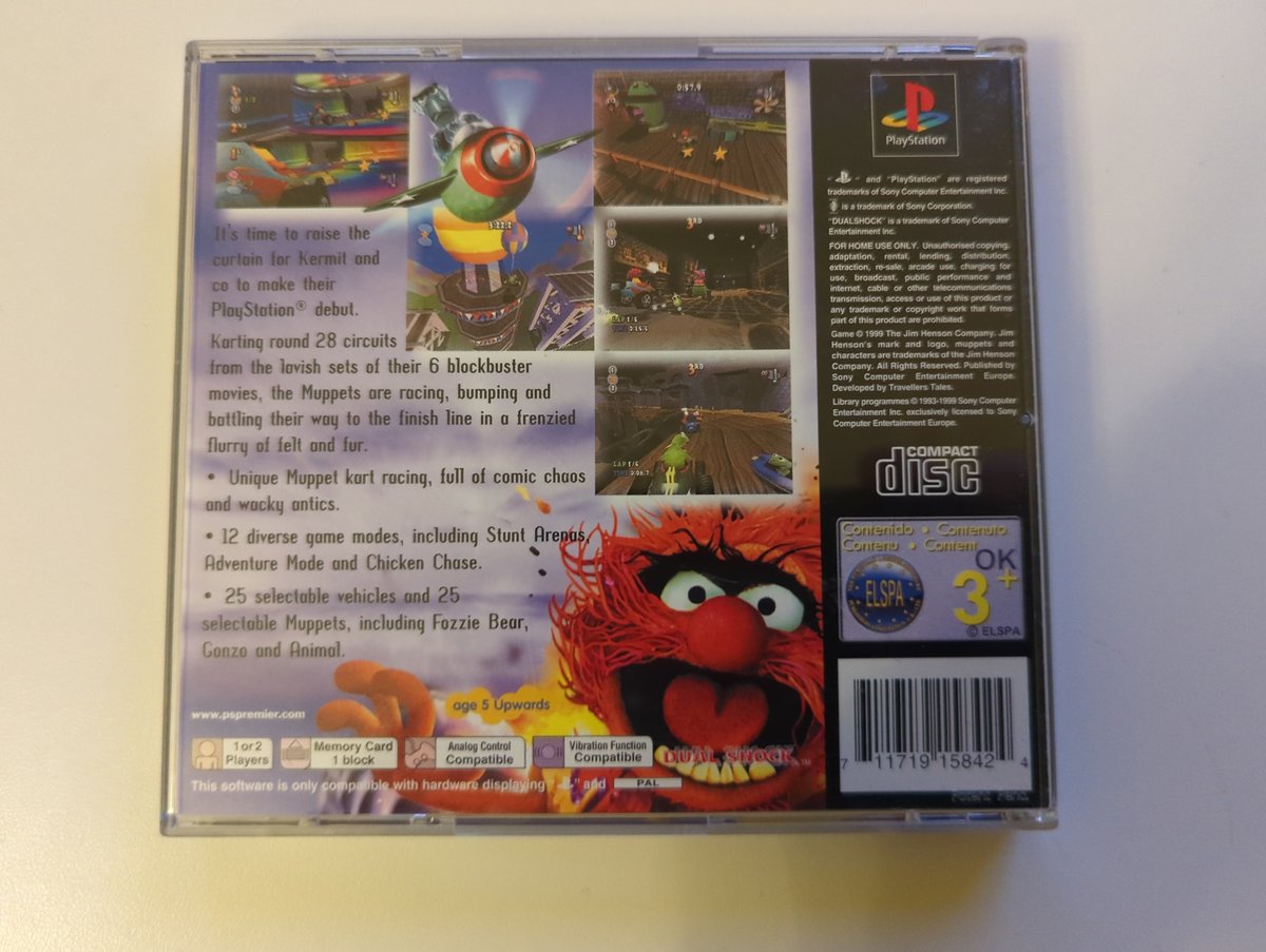 Muppet RaceMania - Back Cover - PlayStation 1 PAL