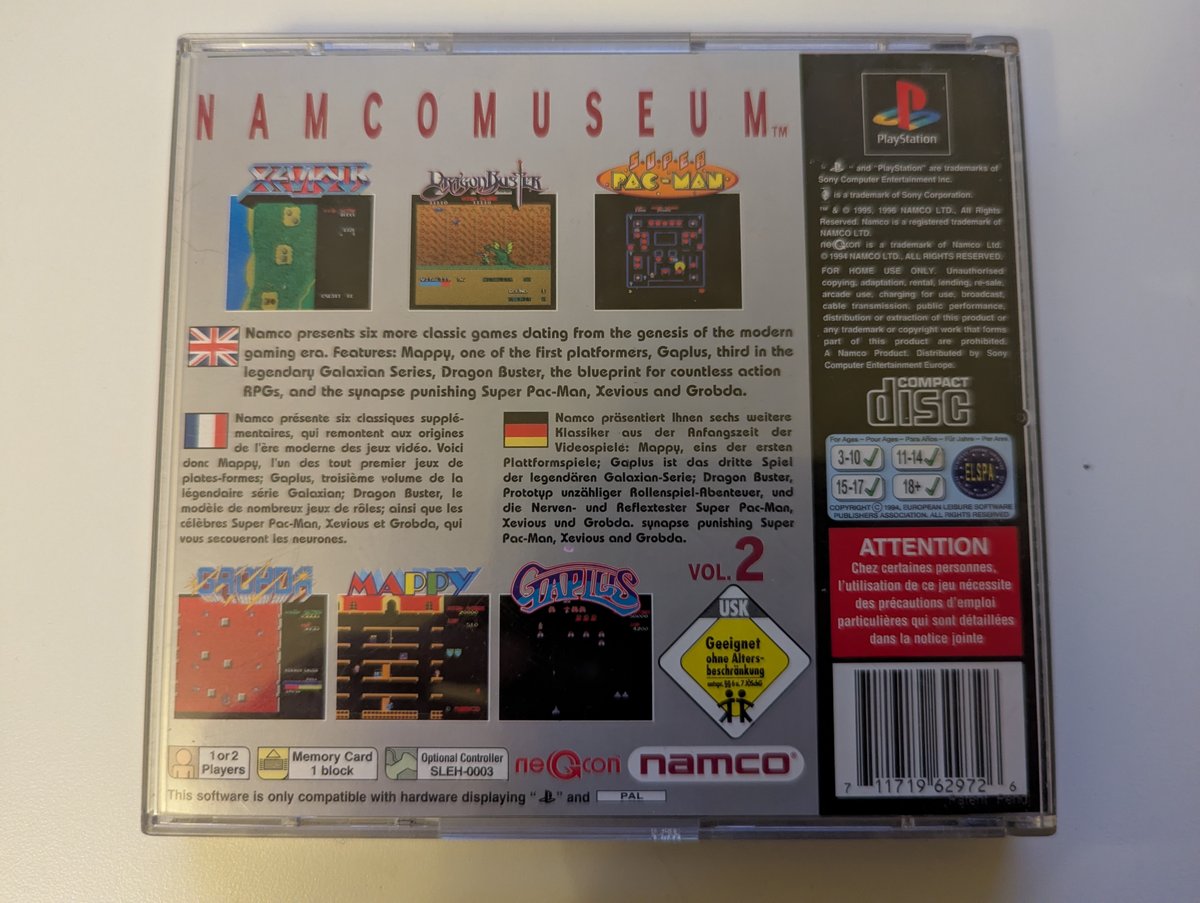 Namco Museum Vol. 2 - Back Cover