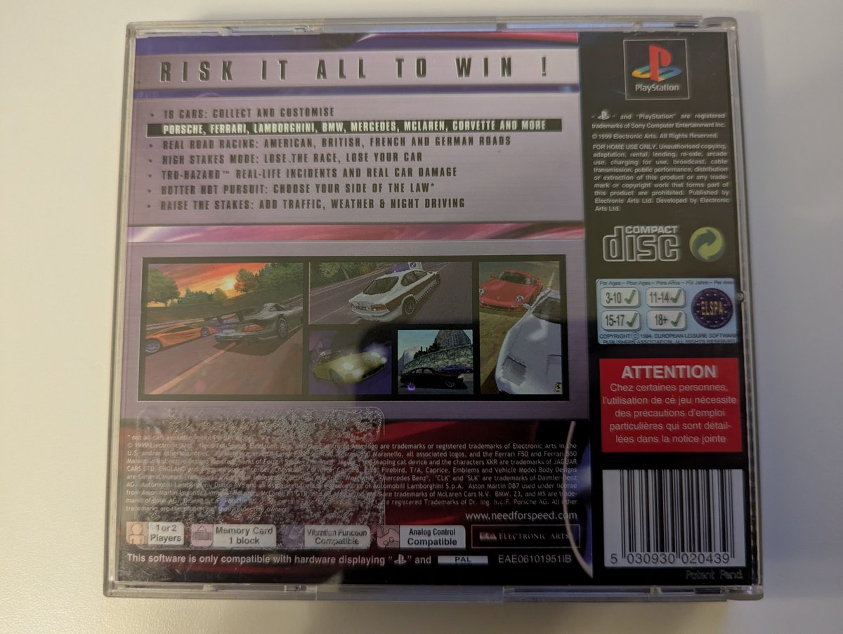 Need for Speed: Road Challenge - Back Cover