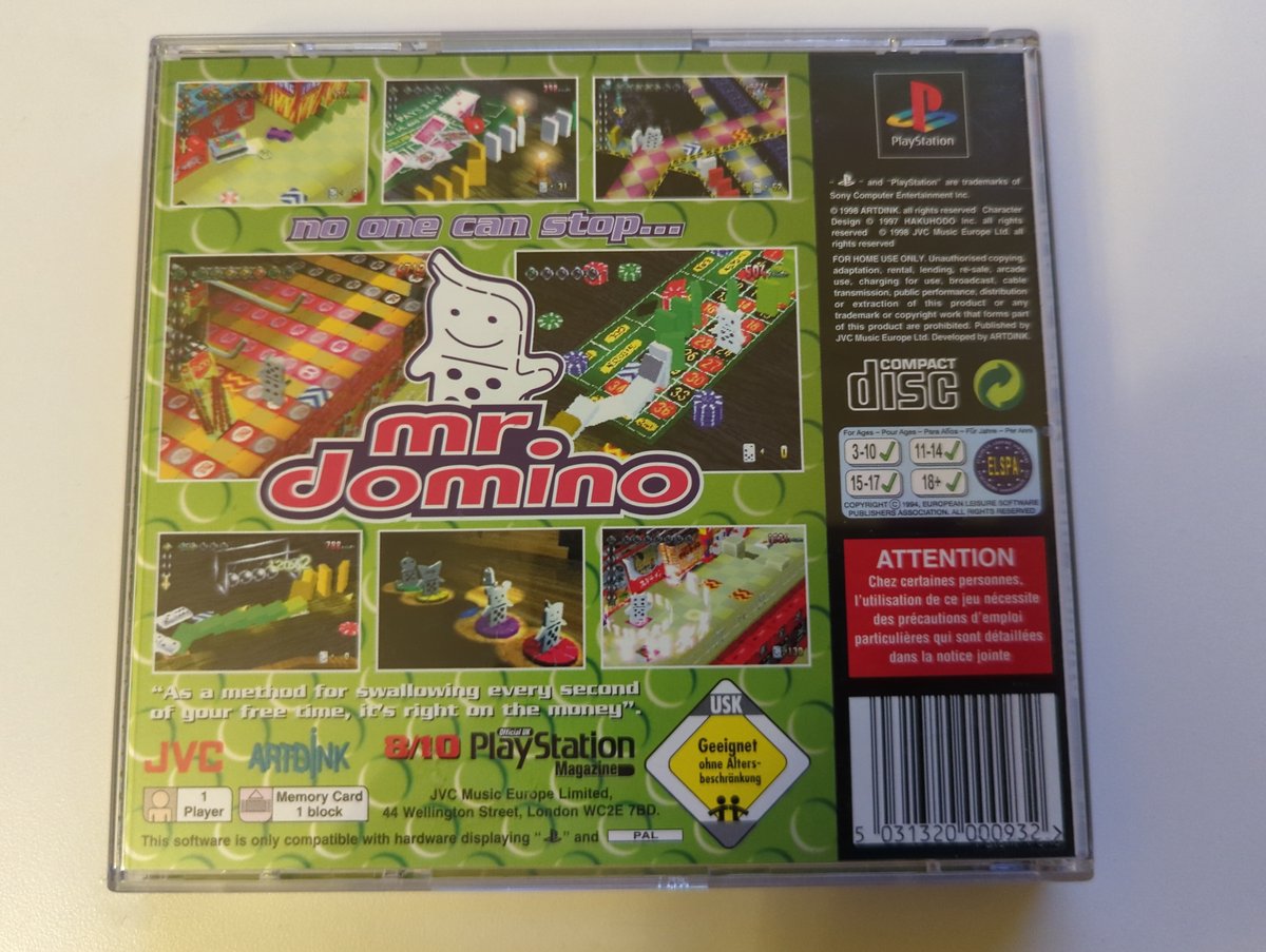 No One Can Stop Mr. Domino - Back Cover - PlayStation 1 PAL