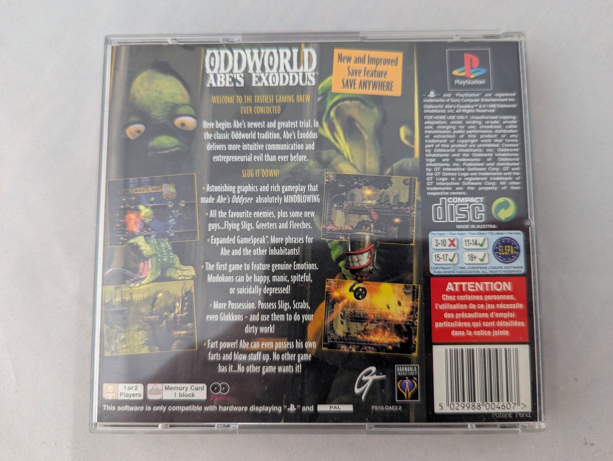 Oddworld: Abe's Exoddus - Back Cover