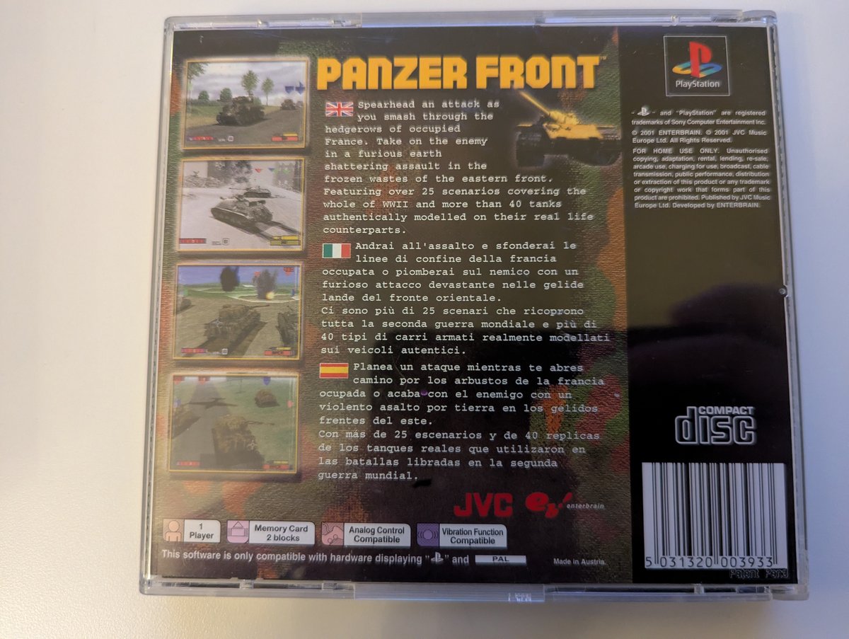 Panzer Front - Back Cover