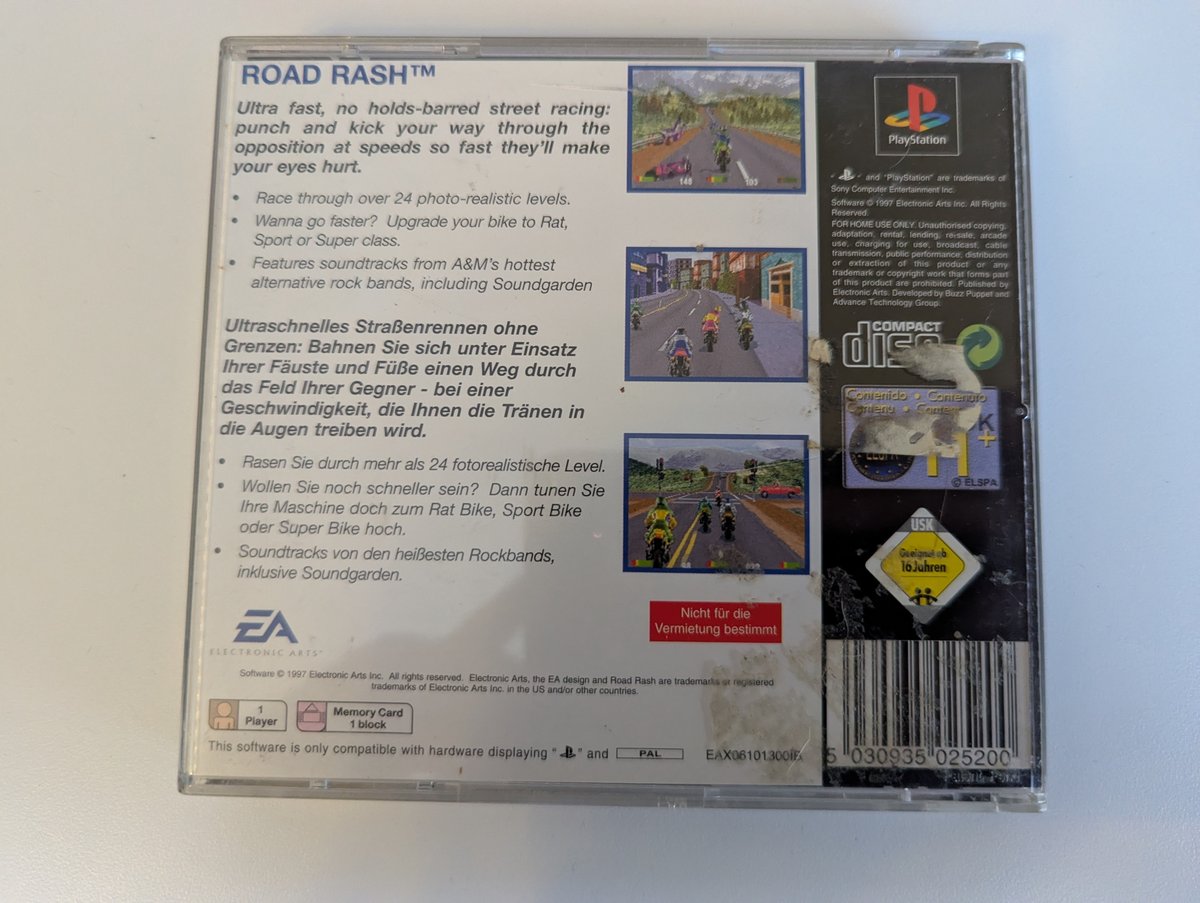 Road Rash - Back Cover