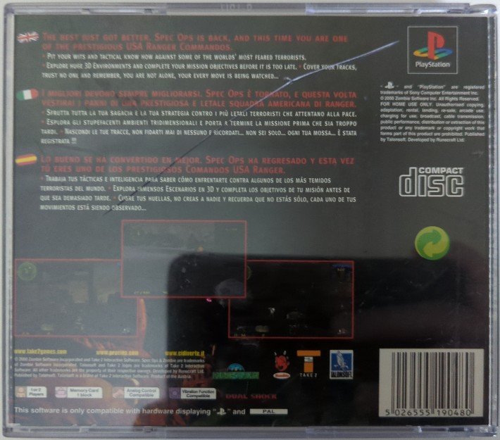 Spec Ops: Ranger Elite - Back Cover - PlayStation 1 PAL