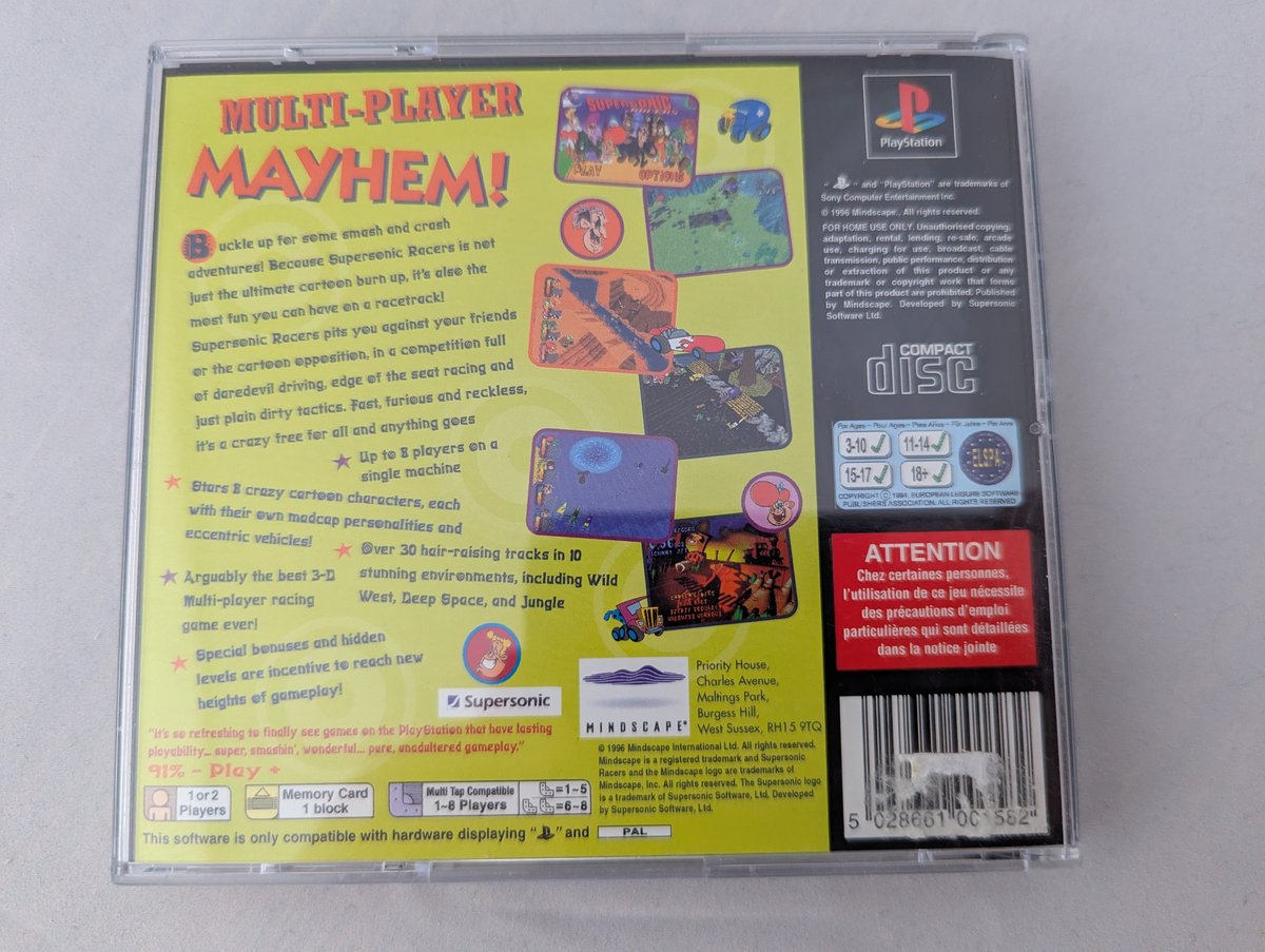 Supersonic Racers - Back Cover