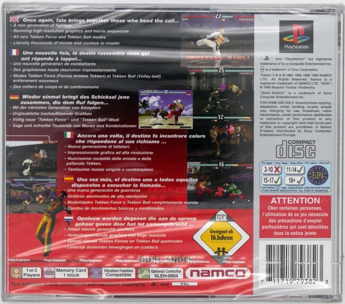 Tekken 3 - Back Cover - PlayStation 1 PAL
