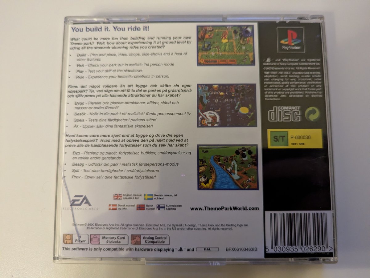 Theme Park World - Back Cover