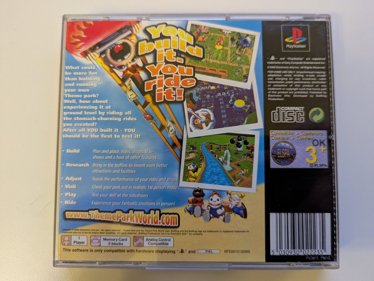 Theme Park World - Back Cover