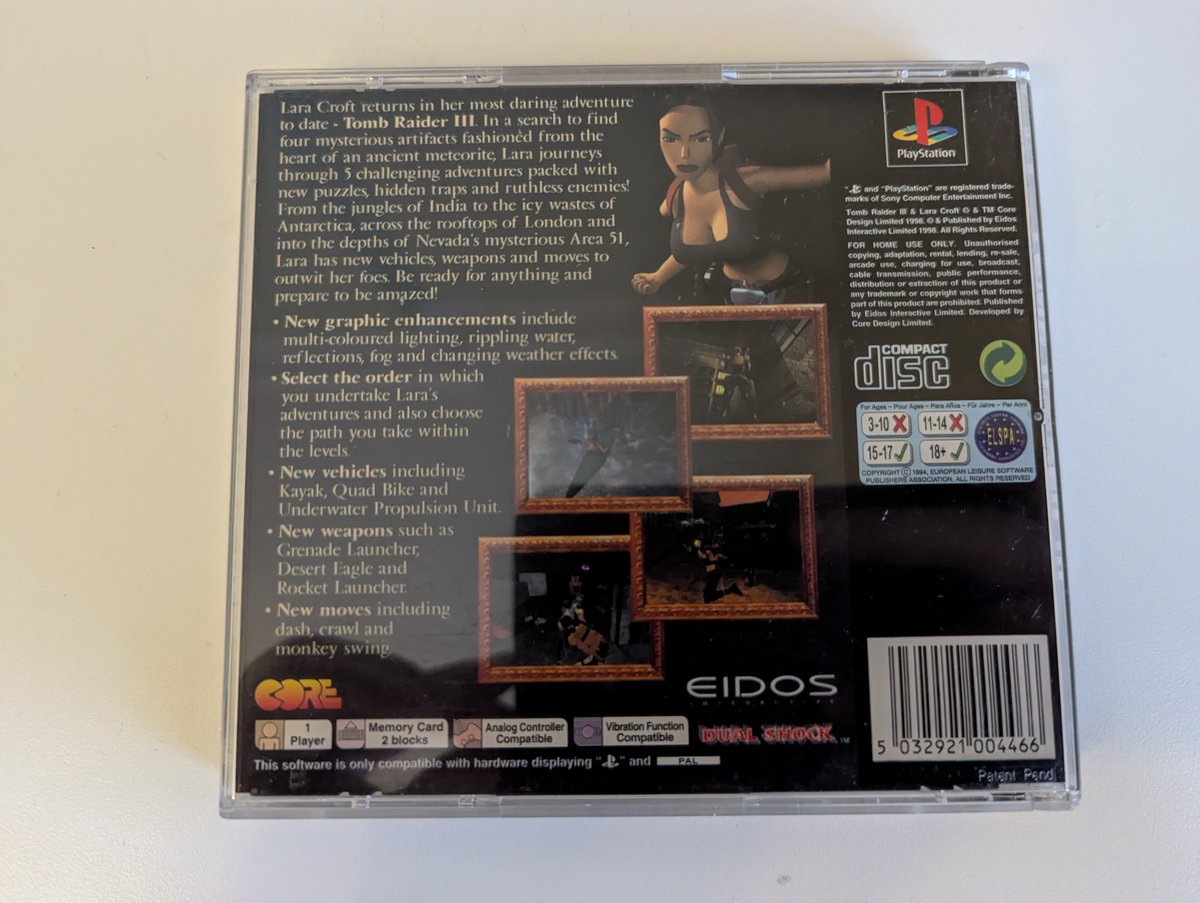 Tomb Raider III - Back Cover