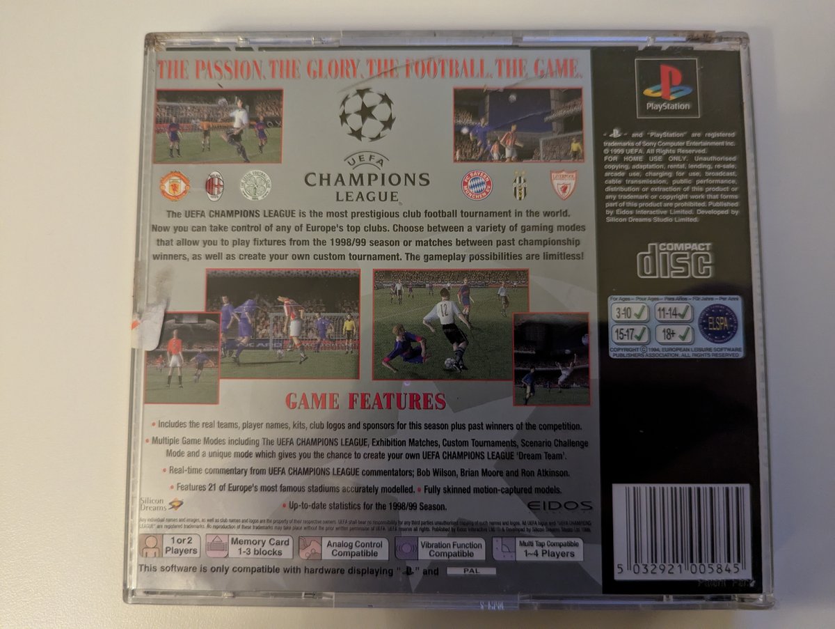UEFA Champions League: Season 1998-99 - Back Cover