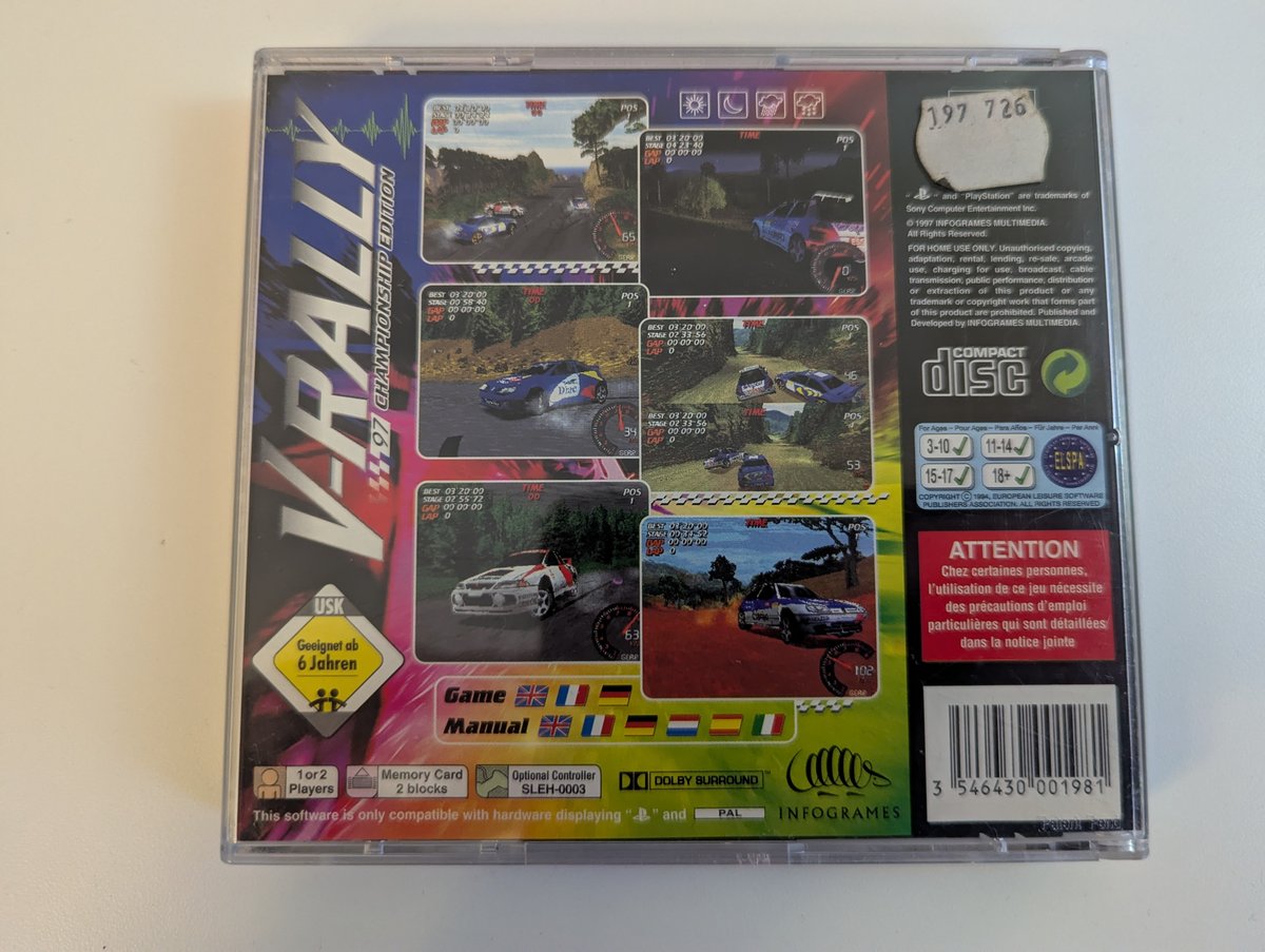 V-Rally: 97 Championship Edition - Back Cover