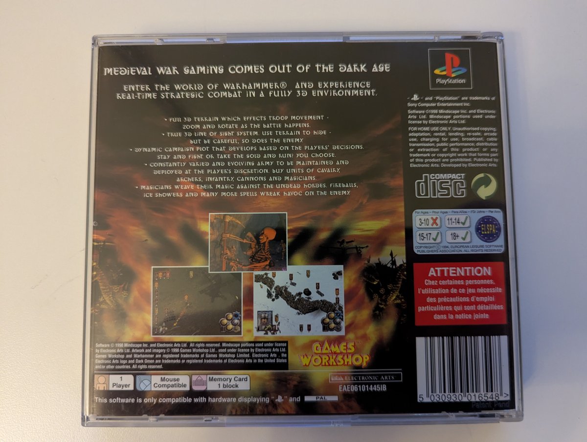 Warhammer: Dark Omen - Back Cover