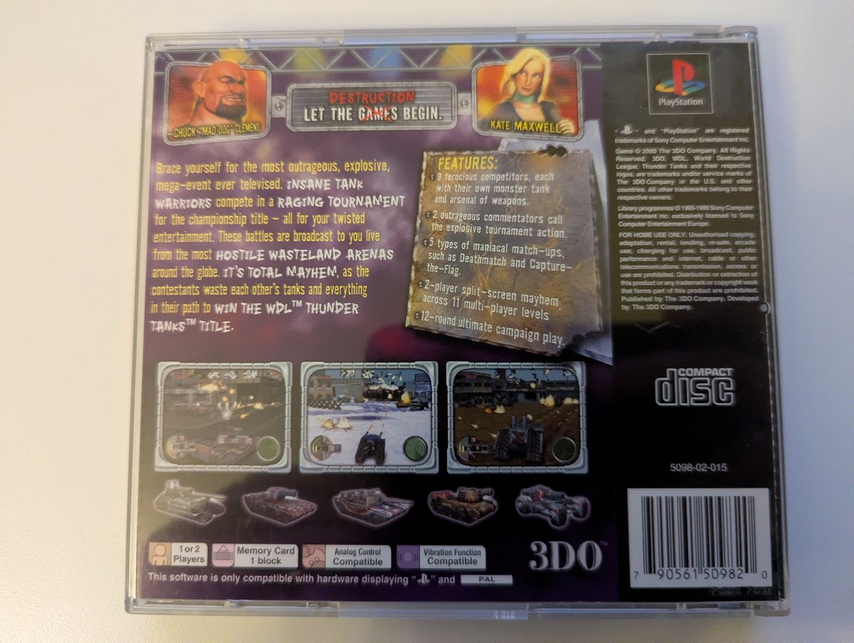 World Destruction League: Thunder Tanks - Back Cover