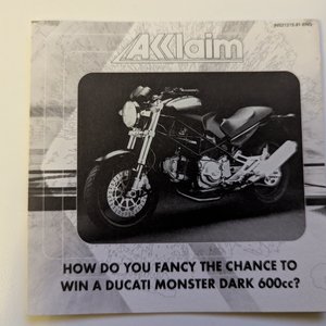 Acclaim IN21215.01-ENG Ducati Monster Competition Entry Card Alveston Place