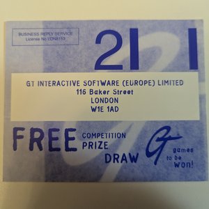 GT Interactive Software Free Prize Draw Registration Card